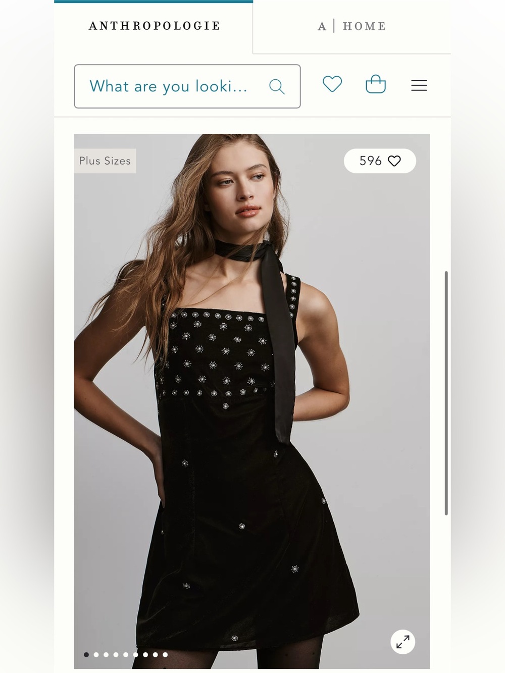 By Anthropologie Sleeveless Embellished Velvet Mini Dress